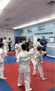 Our Beginner Children's Karate Class learning a palm heel strike. 